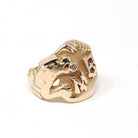 Vintage "MB" Griffin Ring - Art Deco 10k Yellow Gold Letter Initials Mythological Creature Signet - Vintage 1930s Size 5 Unisex Fine Jewelry