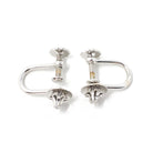 Vintage Diamond Earrings - Retro 14k White Gold .05 CTW Round Buttercup Flower Screw Backs - Circa 1960s Era Floral Fine Bridal Jewelry