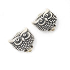 Sterling Silver Owl Earrings - Vintage Figural Repousse Detailed Non Pierced Style Clip Backs - Circa 1980s Era Bold Statement Jewelry