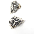 Sterling Silver Owl Earrings - Vintage Figural Repousse Detailed Non Pierced Style Clip Backs - Circa 1980s Era Bold Statement Jewelry