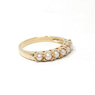 Cultured Pearl Band - Vintage 10k Yellow Gold Organic Natural Gemstone Ring - Modern Circa 1990s Era Size 6 1/2 June Birthstone Fine Jewelry