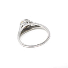 Vintage Diamond Ring - Art Deco 18k White Gold Natural .10 CT Solitaire Engagement - Circa 1930s Size 6 Octagonal Filigree Fine Jewelry