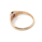 Antique Garnet Ring - Edwardian 10k Yellow Gold Natural Pinkish Purple Round Faceted Gem - Vintage Circa 1910s Size 8 1/4 Era Fine Jewelry