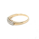 Vintage Wedding Ring - Mid Century 14k Yellow & White Gold Natural 0.10 CTW Diamond Band - Circa 1950s Size 6 Two Tone Fine Bridal Jewelry