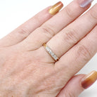 Vintage Wedding Ring - Mid Century 14k Yellow & White Gold Natural 0.10 CTW Diamond Band - Circa 1950s Size 6 Two Tone Fine Bridal Jewelry