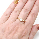 Antique Cultured Pearl Ring - Edwardian Era 10k Yellow Gold Solitaire Basket Prong Setting - Vintage Circa 1910s Era Size 6 3/4 Fine Jewelry