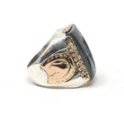 Vintage Warrior Ring - Mid Century Sterling Silver Gold Filled Hematite Horseshoe Equestrian Men's Unisex - Vintage 1960 Size 8 Fine Jewelry