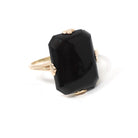 Vintage Sard Ring - Mid Century 10k Yellow Gold Natural Orange Brown Translucent Gem - Circa 1960s Size 7 1/4 Signet Fine Statement Jewelry