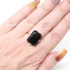 Vintage Sard Ring - Mid Century 10k Yellow Gold Natural Orange Brown Translucent Gem - Circa 1960s Size 7 1/4 Signet Fine Statement Jewelry