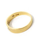 Star Incised Band - Modern 18k Yellow Gold .08 CTW Natural Diamond Ring - Estate Contemporary Celestial Size 7 1/4 Fine Bridal Jewelry