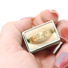 Star Incised Band - Modern 18k Yellow Gold .08 CTW Natural Diamond Ring - Estate Contemporary Celestial Size 7 1/4 Fine Bridal Jewelry