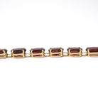 Modern Garnet Bracelet - Estate 14k Yellow Gold Red Oval Faceted 25.50 CTW Natural Gemstones - Circa 2000's Era Tennis Style Fine Jewelry