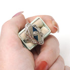 Rock Crystal Quartz Ring - Art Deco 14k White Gold Natural Diamond Gemstone - Vintage Circa 1930 Size 6 Filigree Ostby Barton Fine Jewelry