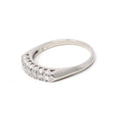 Vintage Diamond Band - Mid Century Platinum Natural .14 CTW Prong Wedding Ring - Circa 1950s Era Size 7 Paired Bridal Stacking Fine Jewelry