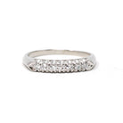 Vintage Diamond Band - Mid Century Platinum Natural .14 CTW Prong Wedding Ring - Circa 1950s Era Size 7 Paired Bridal Stacking Fine Jewelry