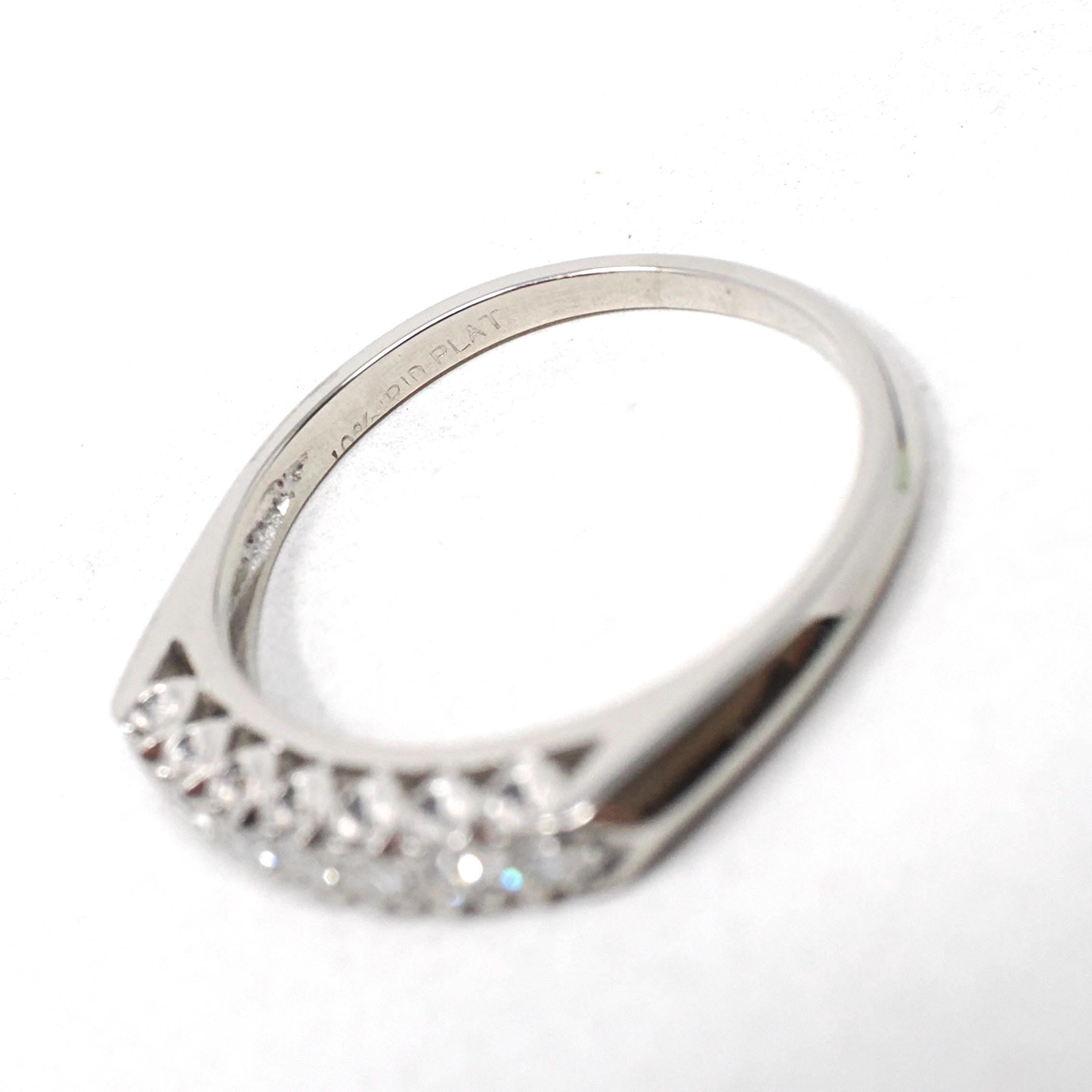 Vintage Diamond Band - Mid Century Platinum Natural .14 CTW Prong Wedding Ring - Circa 1950s Era Size 7 Paired Bridal Stacking Fine Jewelry