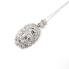 Vintage Diamond Pendant - Mid Century Era 14k White Gold 3.50 CTW - Circa 1950s Ring Modern Halo Conversion Fine Bridal Anniversary Jewelry
