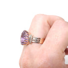 Victorian Amethyst Ring - Antique 10k Rosy Yellow Gold Purple 5.17 CT Gemstone - Late 1800s Era Size 6 3/4 February Birthstone Fine Jewelry