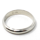 Modern Wedding Band - Estate 10k White Gold 3.92 MM Comfort Fit Ring - Unisex Size 8 1/2 Plain Stacking Fine Minimalist Unity Bridal Jewelry
