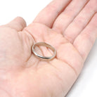 Modern Wedding Band - Estate 10k White Gold 3.92 MM Comfort Fit Ring - Unisex Size 8 1/2 Plain Stacking Fine Minimalist Unity Bridal Jewelry