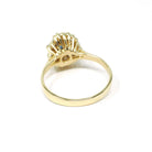 Vintage Ballerina Halo Ring - Estate 18k Yellow Gold Natural Baguette Diamond Blue Sapphire Cluster - Modern 1980s Engagement Fine Jewelry