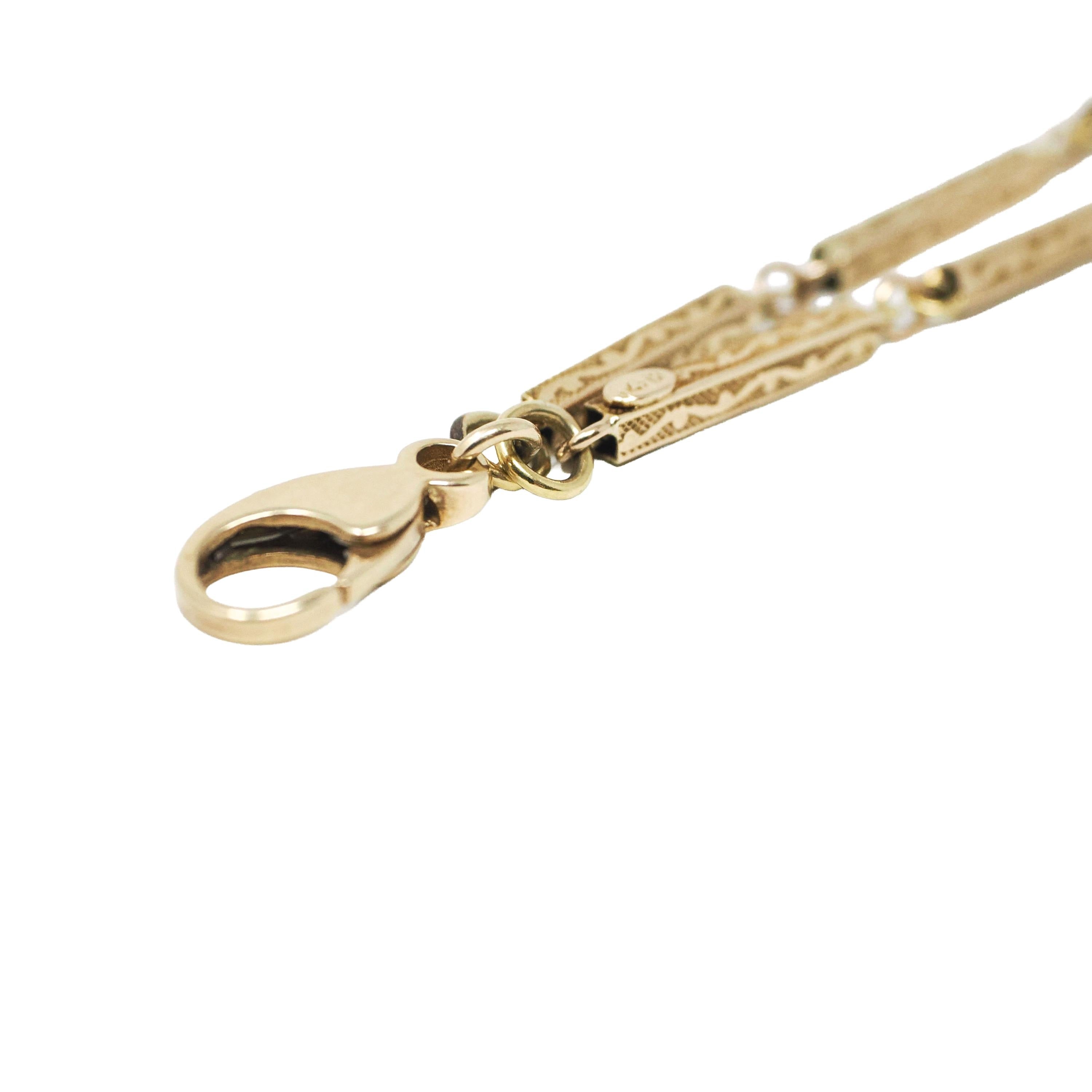 Antique Edwardian Bracelet - Vintage 14k Yellow Gold Rectangular Links Pocket Watch Conversion - Circa 1910s Floral 6 1/4 Inch Fine Jewelry