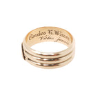 Victorian Cigar Band - Antique 14k Yellow Gold Triple Ring Wide Men's Unisex - Dated 1881 Size 10 Wedding Engraved Fine Statement Jewelry