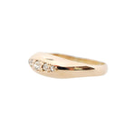 Antique Diamond Band - Edwardian 18k Yellow Gold Natural Gemstones Wedding Ring - Vintage Early 1900s Era Size 5 Fine Engagement Jewelry