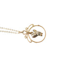 Antique Fly Charm - Georgian Victorian 18k Yellow Gold Sterling Silver Natural Diamonds Garnets Pendant Necklace - 19th Century Era Jewelry