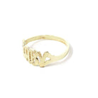 Vintage "Baby" Ring - Estate 10k Yellow Gold Textured Pet Name Band - Circa 1990s Era Size 1.5 Petite Dainty Stylish Newborn Fine Jewelry