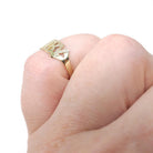 Vintage "Baby" Ring - Estate 10k Yellow Gold Textured Pet Name Band - Circa 1990s Era Size 1.5 Petite Dainty Stylish Newborn Fine Jewelry