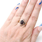 Victorian Garnet Ring - Antique 10k Rose Gold Natural Oval Red 1.87 CT Gemstone Seed Pearls - Vintage Late 1800s Size 8 Leaf Fine Jewelry