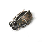 Antique Beetle Brooch - Art Deco Era Sterling Silver Turquoise Blue Guilloche Enamel Bug Pin - Circa 1920s Egyptian Revival Fashion Jewelry