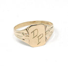 Vintage Signet Ring - Art Deco 10k Yellow Gold "DP"Engraved Initials Midi Pinky Ring - Circa 1920s Size 5 1/2 Ostby & Barton Fine Jewelry