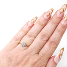 Antique Diamond Flower Ring - Edwardian Era 18k Yellow Gold Platinum .07 CTW Natural Gems - Vintage 1910s Size 5 Two Tone Halo Fine Jewelry