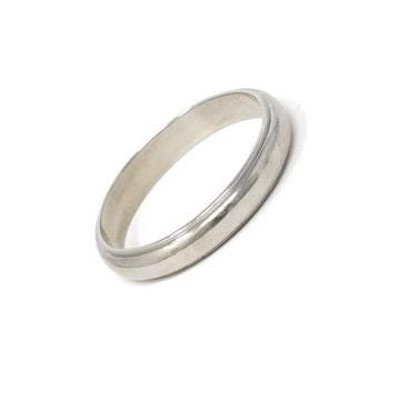 Modern Wedding Band - Estate 14k White Gold 4.2 MM Half Round Milgrain Eternity Ring - Circa 2000s Era Size 11 3/4 Stacking Fine Jewelry