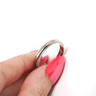 Modern Wedding Band - Estate 14k White Gold 4.2 MM Half Round Milgrain Eternity Ring - Circa 2000s Era Size 11 3/4 Stacking Fine Jewelry
