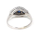 Mid Century Cluster Ring - Vintage 14k White Gold Natural Blue Sapphire & Diamond Princess Style - Circa 1950s Era Size 10 1/2 Fine Jewelry