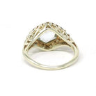 Aquamarine Filigree Ring - Art Deco 14k Yellow Gold Hexagon Cut Gem - Vintage Circa 1930s Era Size 6 1/4 Engagement March Birthstone Jewelry