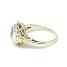 Aquamarine Filigree Ring - Art Deco 14k Yellow Gold Hexagon Cut Gem - Vintage Circa 1930s Era Size 6 1/4 Engagement March Birthstone Jewelry
