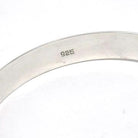 Vintage Bangle Bracelet - Retro Sterling Silver 7 Inch Flower Nature Inspired Design - Circa 1960s Era Statement Safety Chain 60s Jewelry