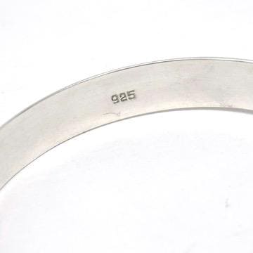 Vintage Bangle Bracelet - Retro Sterling Silver 7 Inch Flower Nature Inspired Design - Circa 1960s Era Statement Safety Chain 60s Jewelry