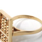 Vintage Abacus Ring - Retro 14k Yellow Gold Articulated Ancient Calculator - Circa 1960s Era Size 7 Educator Teacher Statement Fine Jewelry