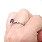 Ruby & Diamond Ring - Estate Platinum Natural Pink Red Gemstone Tapered Baguette Engagement - Modern Era Size 5 3/4 Fine Anniversary Jewelry