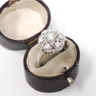Diamond Cluster Ring - Mid Century 14k White Gold .75 CTW Natural Prong Set Halo - Vintage Circa 1950s Size 8.5 Celestial Dome Fine Jewelry