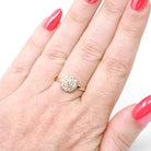 Antique Diamond Halo Ring - Edwardian Era Natural .63 CTW Old European Cut Cluster - Circa 1900s Size 6 1/4 Flower Fine Engagement Jewelry