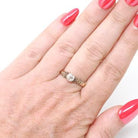 Victorian Diamond Ring - Antique 14k Rosy Yellow Gold .49 CT Old Mine Cut Handmade Solitaire - Circa 1890s Size 7 Fine Floral Bridal Jewelry