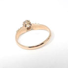 Victorian Diamond Ring - Antique 14k Rosy Yellow Gold .49 CT Old Mine Cut Handmade Solitaire - Circa 1890s Size 7 Fine Floral Bridal Jewelry