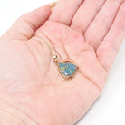 Opal Triplet Pendant - Estate 9ct Yellow Gold Cabochon Cut Necklace Charm - Modern Circa 2000s Era Statement October Birthstone Fine Jewelry