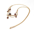 Antique Festoon Necklace - Edwardian Era 9k Yellow Gold Red Garnet Statement - Vintage Art Nouveau 1900s Fine January Birthstone Jewelry